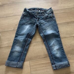 Angels Women's Cropped Jeans in Blue